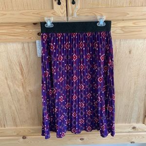 LulaRoe NWT Jill purple Aztec tribal modest skirt size S